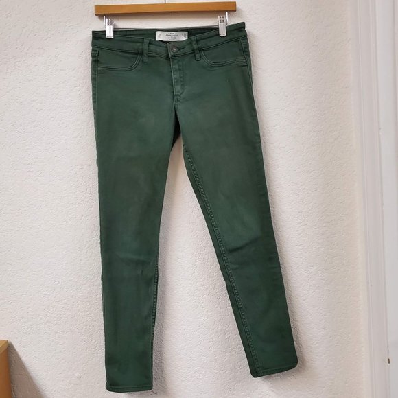 Abercrombie & Finch Skinny Jean Green Women's Size 4 - Picture 2 of 8